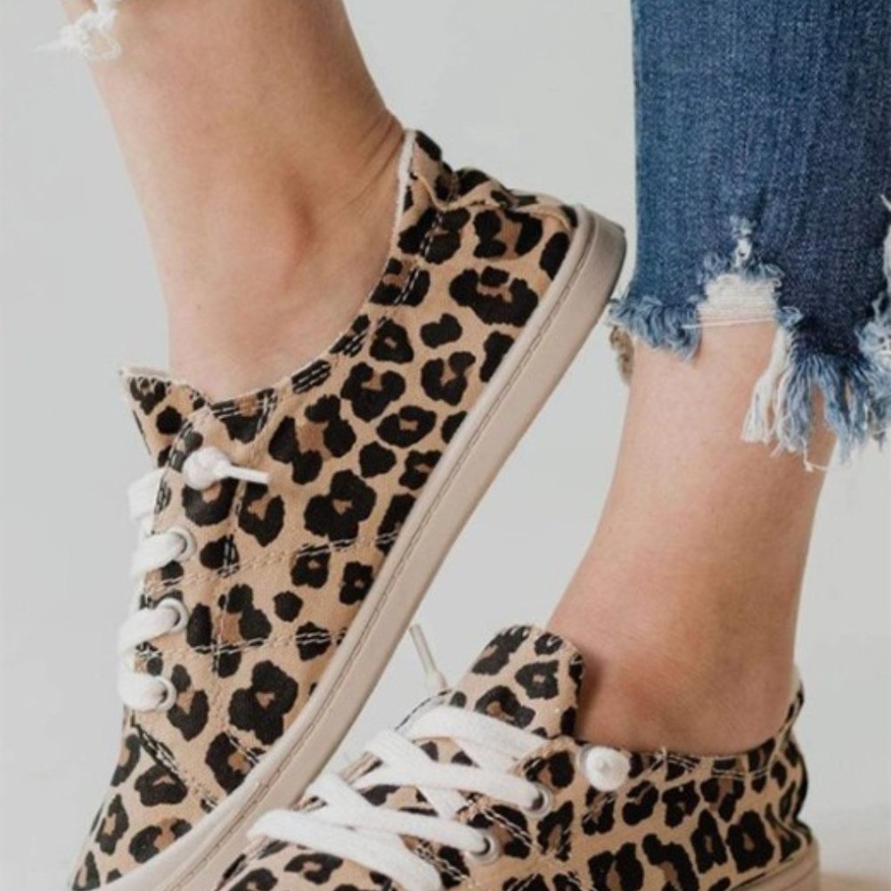 NWOT Leopard Print Sneakers - Picture 3 of 6